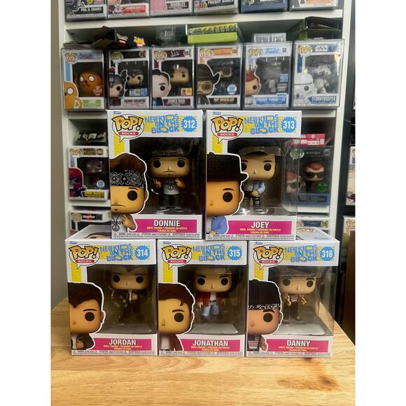 COMPLETE SET New Kids on the Block Funko Pops Donnie Joey Danny Jordan Jonathan - Picture 1 of 6